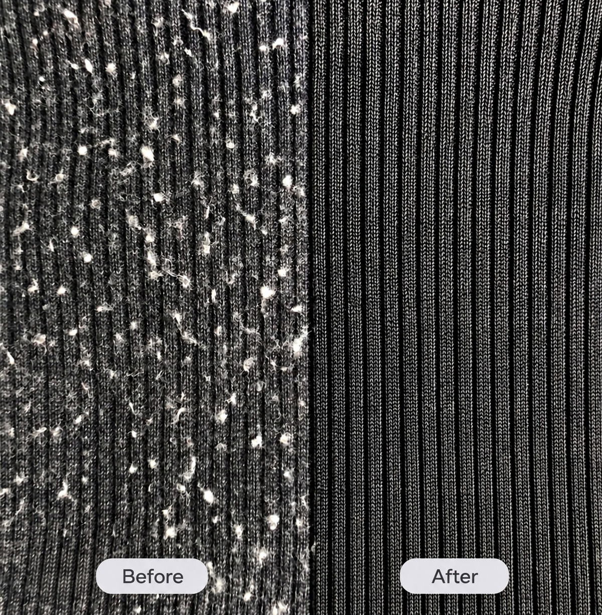 Classic 50 Fabric Shaver before and after fabric results